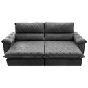 Ver imagem 5 de Sofá Retrátil e Reclinável 2,35m Molas Ensacadas Cama inBox Big Home com Bordado 3D Velusoft