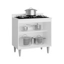 Ver imagem 3 de Balcão Cooktop Ellen 80cm 2 Portas Branco Maderatto Móveis