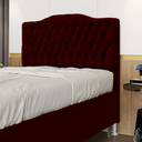 Ver imagem 1 de Cabeceira Estofada Decorativa Pollux Para Cama Box 160 Para Cama Queen Sued Bordô Aradecor