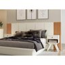 Cabeceira Cama Casal Ripado Off White/Freijó - 3