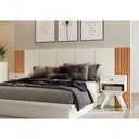 Ver imagem 5 de Cabeceira Cama Casal Ripado Off White/Freijó