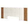 Cabeceira Cama Casal Ripado Off White/Freijó - 1