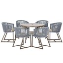 Ver imagem 1 de Mesa e 6 Cadeiras e Noronha Marrom E6 Trama Original Prata