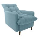 Ver imagem 2 de Conjunto P/ Sala Montreal 1 Poltrona Decorativas e 1 Puff Bouclê Azul - Matrix