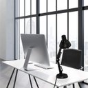 Ver imagem 3 de Luminária Articulada Escritório Regulavel Leitura Base Mesa Metal Articulavel Preto