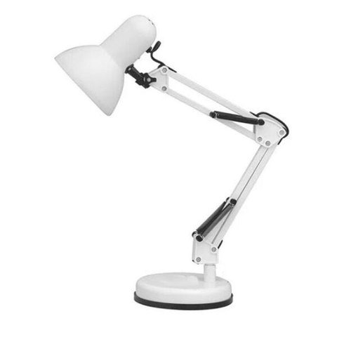 Luminária Mesa Articulada Escritório Regulavel Leitura Base Metal Articulavel Branca