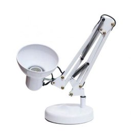 Luminária Mesa Articulada Escritório Regulavel Leitura Base Metal Articulavel Branca - 2