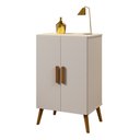 Ver imagem 3 de Sapateira Cali em Mdf Base Madeira 2 Portas e 3 Prateleiras:off White