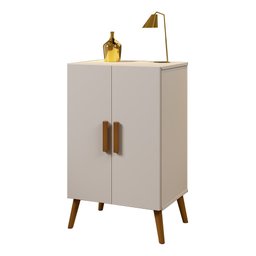 Sapateira Cali em Mdf Base Madeira 2 Portas e 3 Prateleiras:off White - 3