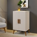 Ver imagem 1 de Sapateira Cali em Mdf Base Madeira 2 Portas e 3 Prateleiras:off White