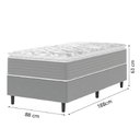 Ver imagem 3 de Cama Box Solteiro Molas Ensacadas Pillow Top 88x188x63cm Martino Cinza Umaflex