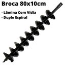 Ver imagem 4 de Broca Para Perfurador de Solo 80x10cm Com Espiral Duplo E Lâmina de Vídia Kawashima + Extensor
