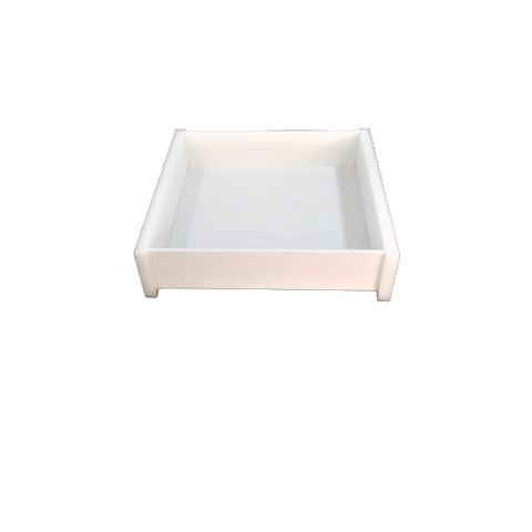 Bandeja Quadrada Em Acrílico Branco Sem Cristal Lavabo 46BRX