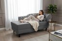 Ver imagem 2 de Recamier Decorativo Divã Styllus Lado Esquerdo Couro Cinza