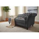 Ver imagem 1 de Recamier Decorativo Divã Styllus Lado Esquerdo Couro Cinza