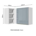 Ver imagem 3 de Armário Aéreo de Canto com Adega Acoplada Madesa Lux 1 Porta Branco/Cinza