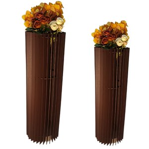 Vaso de Chão Decorativo Grande Torre -:preto/kit com 2 - 70x20cm e 60x20cm
