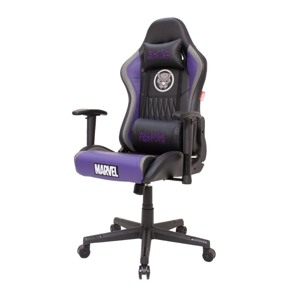Cadeira Gamer Profissional Marvel Pantera Negra Giratória Reclinável Giratória Braço 3D 150Kgs