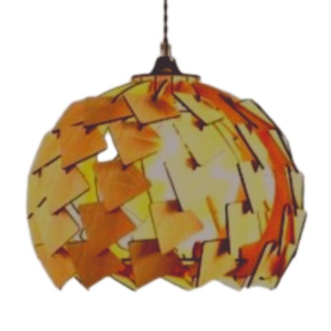 Luminária Teto tipo Pendente FIGUEIRA MDF - Completa - Cor: Marrom