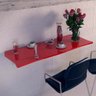 Mesa Dobrável Suspensa para Cozinha em MDF 110cm Vermelho - 1