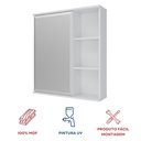 Ver imagem 5 de Espelheira para Banheiro 1 Porta 3 Prateleiras Treviso Mgm Móveis