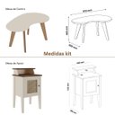 Ver imagem 3 de Conjunto Charlotte 180cm Retrô Tv 75" 4 Peças Pinho / Off White