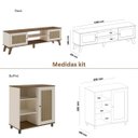 Ver imagem 2 de Conjunto Charlotte 180cm Retrô Tv 75" 4 Peças Pinho / Off White