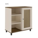 Ver imagem 6 de Conjunto Charlotte 180cm Retrô Tv 75" 4 Peças Pinho / Off White