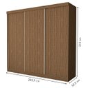 Ver imagem 3 de Guarda-roupa Casal 3 Portas 4 Gavetas de Correr Itália - Freijó