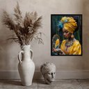 Ver imagem 1 de Quadro Decorativo Oxum- Espelho 24x18cm - com Vidro:madeira Branca