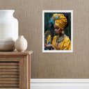 Ver imagem 2 de Quadro Decorativo Oxum- Espelho 24x18cm - com Vidro:madeira Branca
