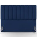 Ver mais imagens de Kit Cabeceira Cama Box Casal King 195cm com Calçadeira Baú Dália W01 Suede Azul Marinho Lyam