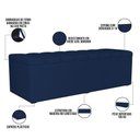 Ver imagem 5 de Kit Cabeceira Cama Box Casal King 195cm com Calçadeira Baú Dália W01 Suede Azul Marinho Lyam