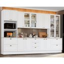Ver imagem 1 de Cozinha Modulada 343cm 6 Peças 13 Portas 7 Gavetas Americana Henn - Branco/calcare