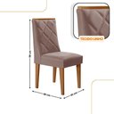 Ver imagem 3 de Mesa de Jantar Isadora Tampo Mdf 6 Cadeiras Isadora Moderna Linho Capuccino Naturale