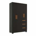 Ver imagem 2 de Guarda-Roupa 4 Portas 200,5x120,4cm Amanda Yescasa Preto