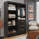 Ver imagem 6 de Guarda-Roupa 4 Portas 200,5x120,4cm Amanda Yescasa Preto