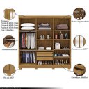 Ver imagem 3 de Guarda Roupa Casal Doral 6 Portas de Bater 2 com Espelhos 2 Gavetas Nature G98 - Gran Belo
