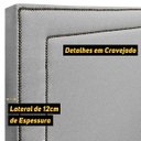 Ver imagem 4 de Cabeceira para Cama Box com Frame Casal 138cm Cravejada Dama Linho Bouclê Cinza Sofa Store