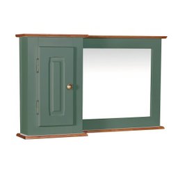 Gabinete para Banheiro 2 Portas com Cuba e Espelheira Dália 3058 - Verde Musgo/imbuia Glazer - 5