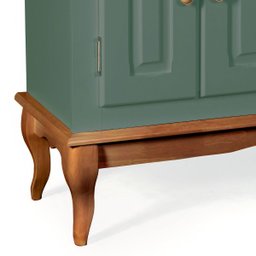 Gabinete para Banheiro 2 Portas com Cuba e Espelheira Dália 3058 - Verde Musgo/imbuia Glazer - 4
