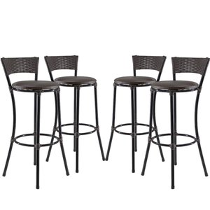 Kit 4 Banquetas Alta Forts Fibra Sintética UV Para Área De Churrasco, Jardim, Bar, Piscina, Área De 