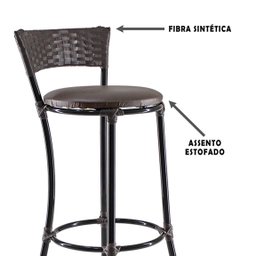 Kit 4 Banquetas Alta Forts Fibra Sintética UV Para Área De Churrasco, Jardim, Bar, Piscina, Área De  - 4