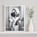 Ver imagem 1 de Quadro Decorativo de Banheiro - Cachorrinha Dachshund 24x18cm - com Vidro:moldura Preta