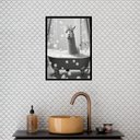 Ver imagem 2 de Quadro Banheiro Coleção Animais - Lhama 24x18cm:madeira Branca