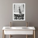 Ver imagem 1 de Quadro Banheiro Coleção Animais - Lhama 24x18cm:madeira Branca