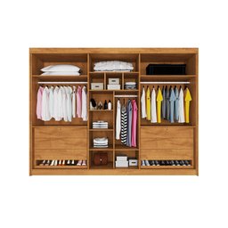 Guarda Roupa 6 Portas 2 Portas Ripadas Nas Laterais Potente 100% Mdf Peroba - Móveis Europa - 2