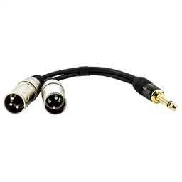 Cabo Adaptador P10 Mono para 2 Xlr Macho - 5 Metros - 1
