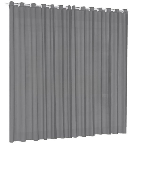 Cortina voil tecido 2,80x2,00 Para Trilho Suíço:Cinza | MadeiraMadeira