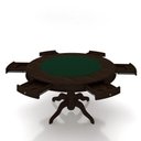 Ver imagem 2 de Conjunto Mesa de Jogos Bellagio e 6 Cadeiras Madeira Poker Base Estrela Linho Offwhite/capuccino